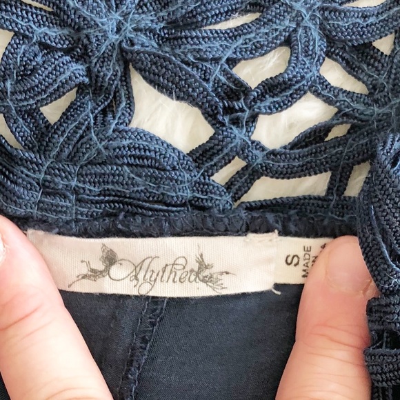 Alythea Navy Blue Tiered Ruffle Tank - Picture 3 of 4